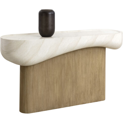 Oreste 64.5 X 34.5 inch Light Brown with Cream Outdoor Console Table